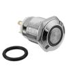 12mm LED Push Button Switch 12V 4Pin Silver Momentary Self-Locking Switches Waterproof