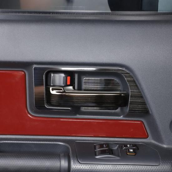 Black Steel Inner Door Handle Bowl Cover Trim For Toyota FJ Cruiser 2007-21
