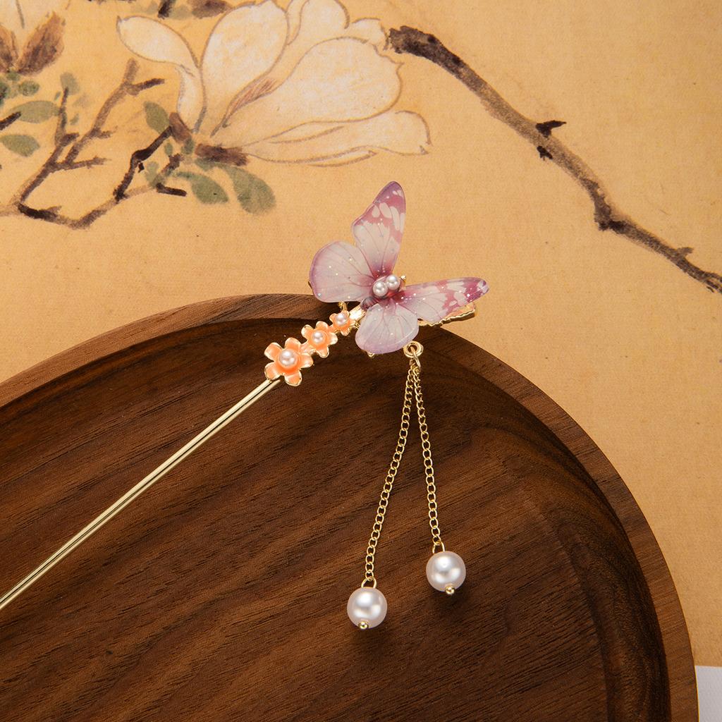 Ciucure Colorat Fluture Flori Agrafă de Păr Stil Chinezesc Nou Pas Tremurător Senior Super Zână Agrafă de Păr Temperament Feminin Accesorii Păr Vânt Antic