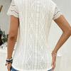 Spring/Summer European and American Fashion Women's Round Neck Hollow Short Sleeve Round Neck T-shirt Top