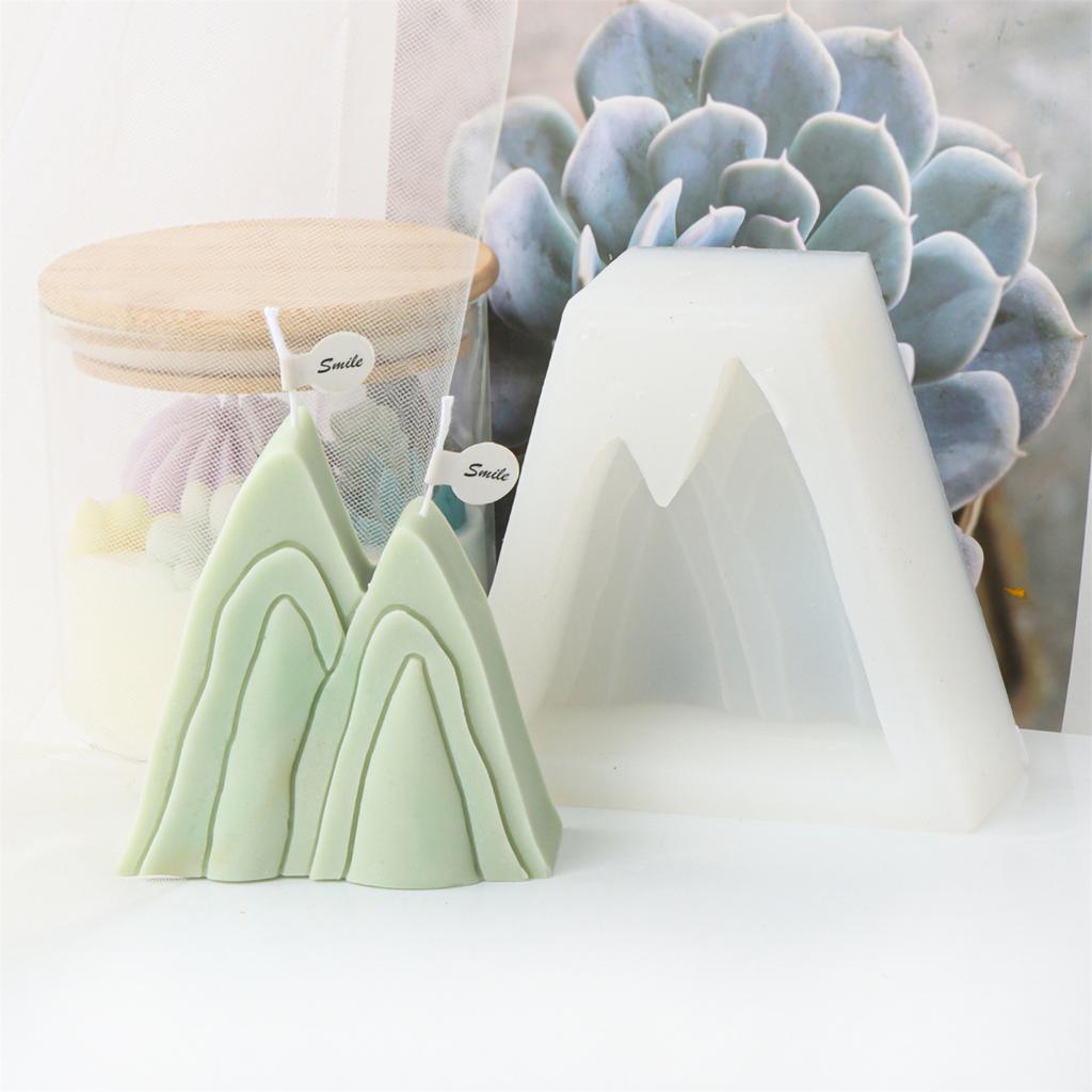 3D Mountain Peaks Silicone Candle Mold DIY Handmade Aromatherapys Plaster Resin Soap Making Supplies Home Decorations