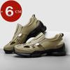 Men 6CM Height Increase Genuine Leather Business Casual Sandals Breathable Lightweight Comfort Hollow Out Summer Elevator Shoes