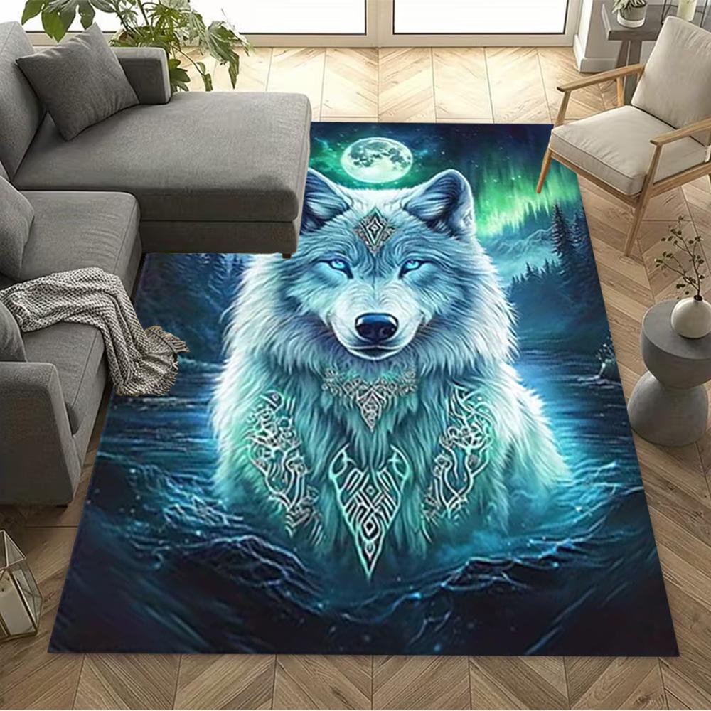 1pc Home Carpet wolf and rose design for office decor bedroom gift living room
