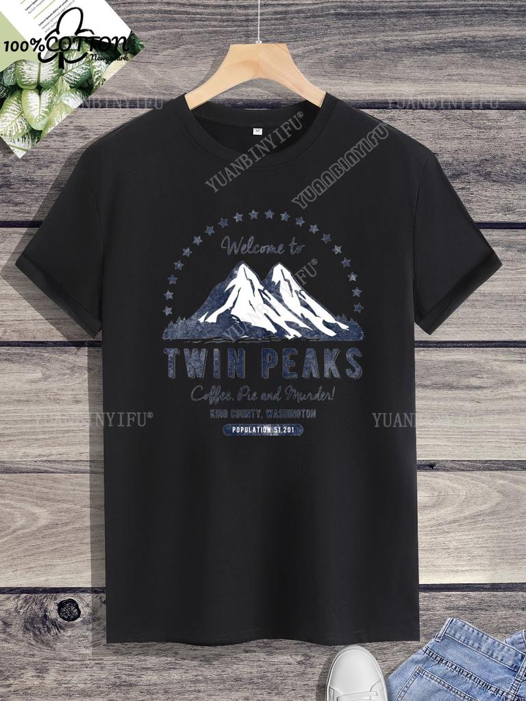 Leisure Classic Film TWIN PEAKS Printed Cotton T-shirt Top Unisex Short Sleeve Short-sleev O-neck Streetwear S-6XL