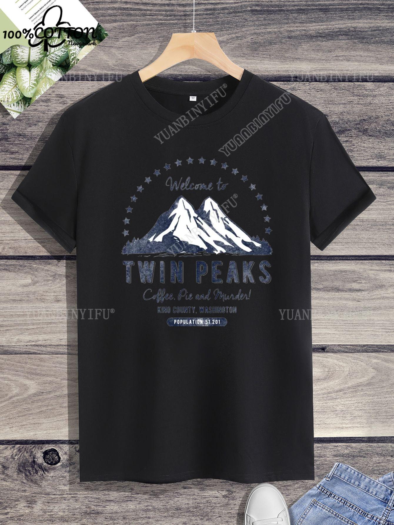

Leisure Classic Film TWIN PEAKS Printed Cotton T-shirt Top Unisex Short Sleeve Short-sleev O-neck Streetwear S-6XL M