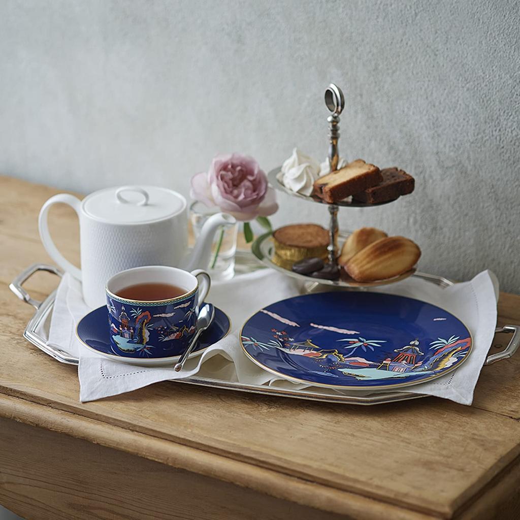 [Officially Imported] Wedgwood Wanderlust Blue Pagoda Teacup & Saucer 200ml, Wedding Gift, 40031709