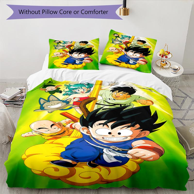3pcs Dragon Ball4 Design Cover Set - HD Printed Bedding with 1 Cover and 2 Pillowcases - Perfect for Home and Dorm Decor