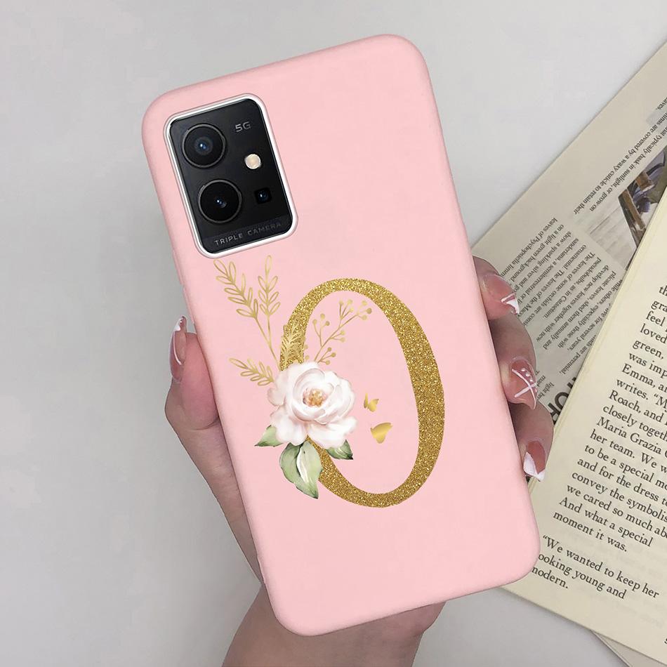 Simple Case For Vivo T1 5G Name 26 Letter Soft Matte Silicone Anti Slip Phone Back Cover For Vivo T 1 VivoT1 Shell Funda Bumper