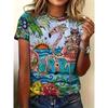 Fashion Flamingo 3D Print T-Shirts Women New Casual O-Neck Short Sleeve T Shirt Y2k Harajuku Oversized Tees Tops Female Clothing