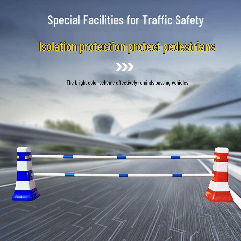 Road Safety Reflective Blue and White Anti-collision Barrel Guardrail Fence