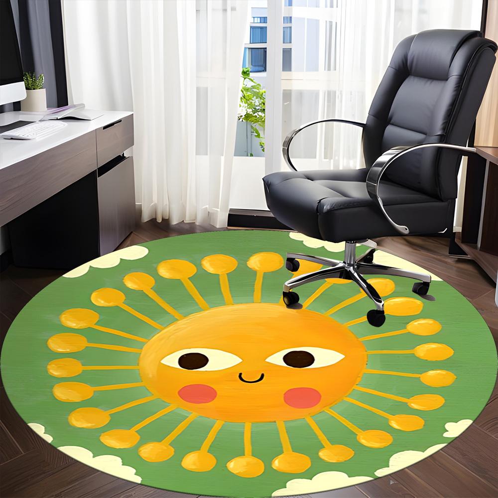1pc Sunflower Chair Carpet for Office, Non-slip, Soft and Durable Office Rug, Perfect for Office Yy260127132