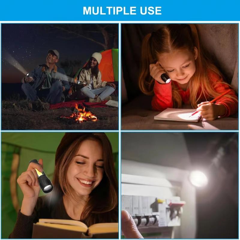 Mini Super Bright Led Flashlight With Cob Side Light Usb Rechargeable Zoomable For Camping Hiking Daily Use