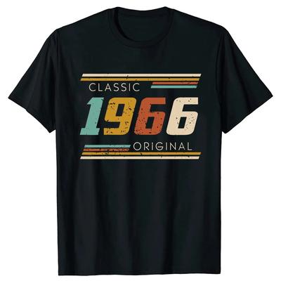 Vintage Made In 1966 58th Birthday 58 Years Old T Shirt Summer Style Graphic Cotton Streetwear All Original Parts Gifts Tshirt