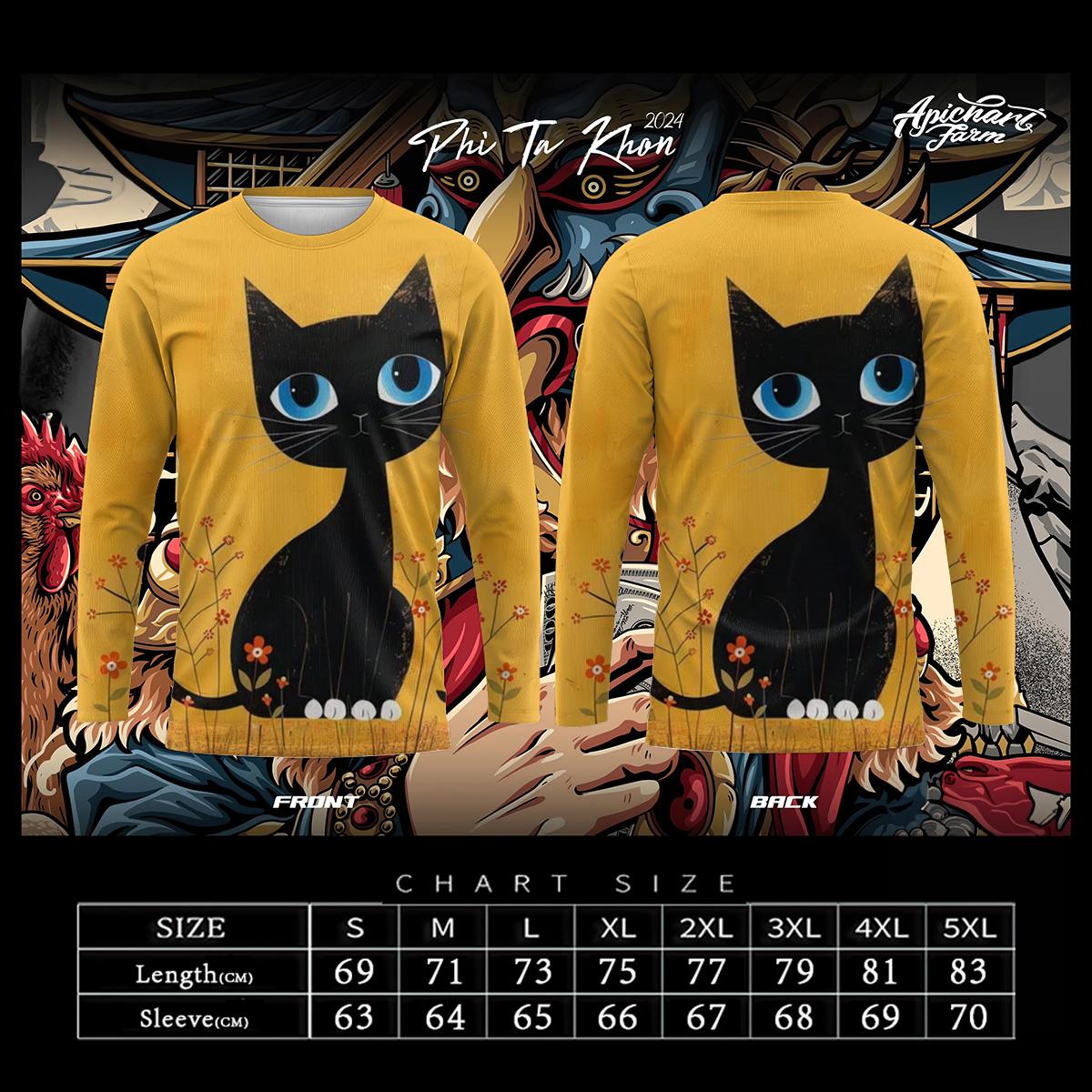 

Футболка с милым рисунком кошки, модные топы для парных моделей, зимняя футболка с длинным рукавом, хлопковая одежда, повседневная свободная футболка большого размера, блузка 5XL