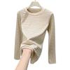 Rundhals Gestreift Damen Winterbekleidung Slim Fit Damen T-Shirt Langarm Oberteil