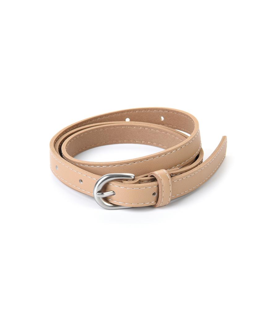 THE-ABON Classic Slim Belt White