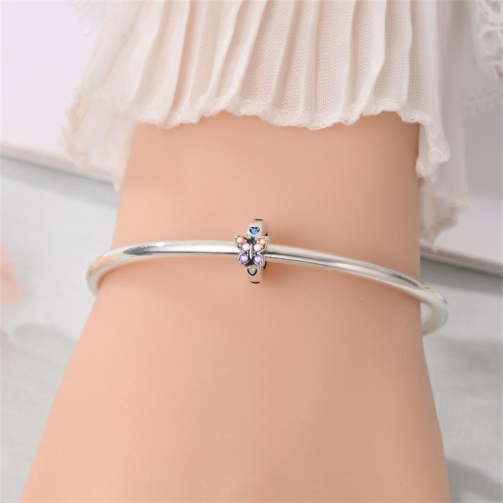 925 Silver Paw Prints Flowers Stars Moon Butterfly Safety Buckle Spacer Beads Fit Bracelets Necklace DIY Jewelry Gifts
