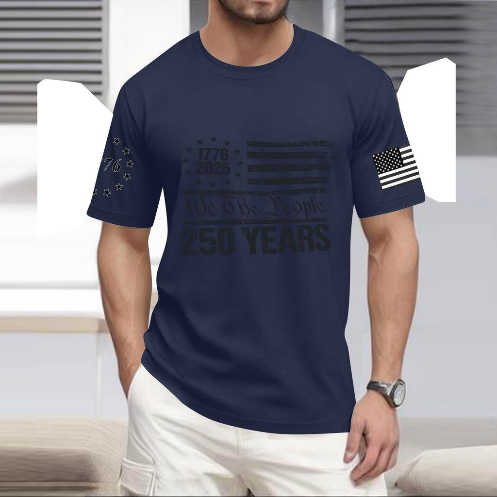 Men's Casual Round Neck Lightweight Short-Sleeve Top