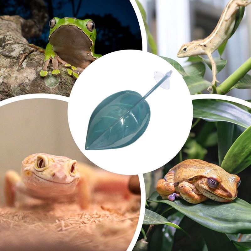 Frog Habitat Leaf Suction Cup Reptile Basking Area Resting Terrace Suction Cups Tank Accessories Simulated Leaves For Geckos