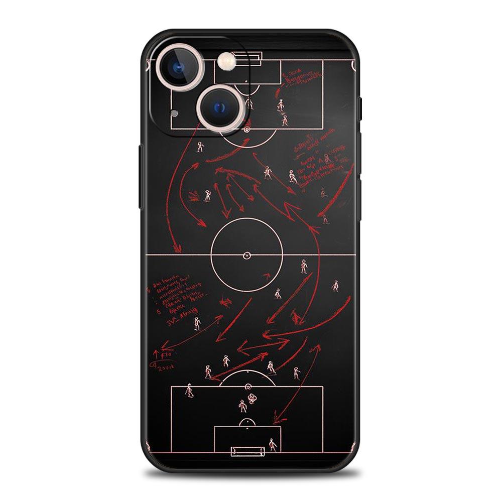 Football Basketball Tactical Board Phone Case Cover for iPhone 17 16 15 14 13 12 11 Pro Max 17Air Plus Shockproof Soft TPU Shell