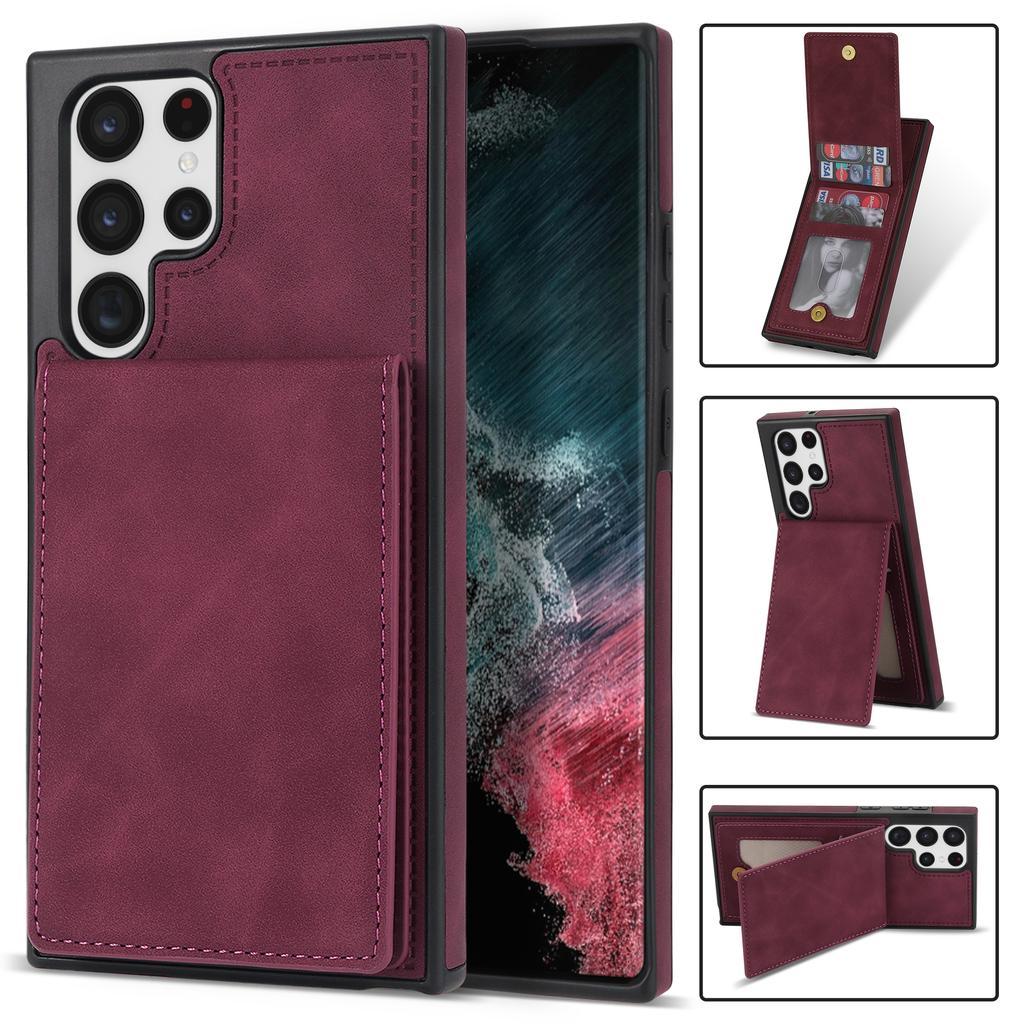 For Samsung Galaxy S25 Ultra Case RFID Blocking Card Slots TPU+PU Leather Phone Cover