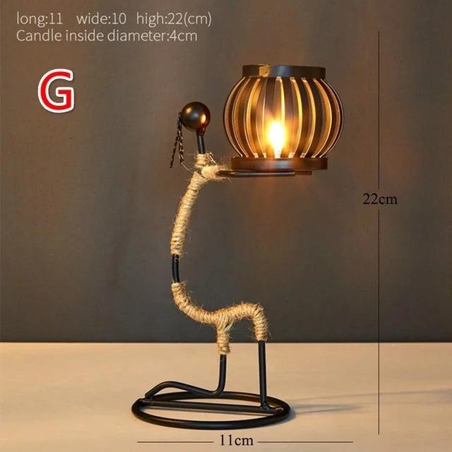 Creative Candlestick Party Wedding CenterpicesVintage Candle Holders Home Decoration Metal People Model Candelabros Decorative