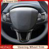 3PCs ABS Chrome Car Steering Wheel Cover Trim Decoration Sticker for Peugeot 2008 208 308 2015 2016 2017 2018