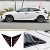 1 Pair Side Air Vent Window Louver For Honda Civic 2016-2021 10Th Hatchback Type R - Cover Glossy Black Red Abs