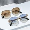 Round-edged triangular frame sunglasses, simple design, UV protection, suitable for driving and outdoor activities