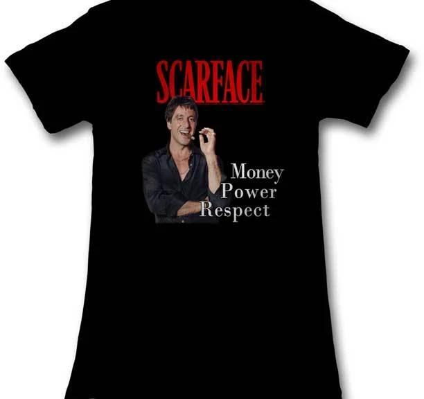 Scarface Movie $$ Power Respect Women s Fitted T Shirt L
