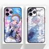 Elegant Genshin Impact K-Kamisato Ayaka Phone Case Black Matte Thin Phone Case For iPhone17 16 15 14 13 ProMax