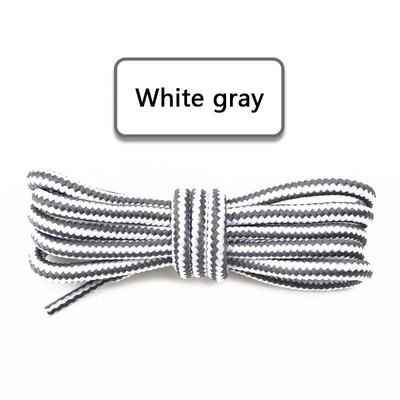 1Pair Boots Round Shoelaces Striped Double Color Shoe Laces Outdoor Hiking Leisure Shoe Lace Sneakers Casual Shoelace Accesories