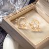 Korean Style Luxurious Diamond Flower Stud Earrings for Women