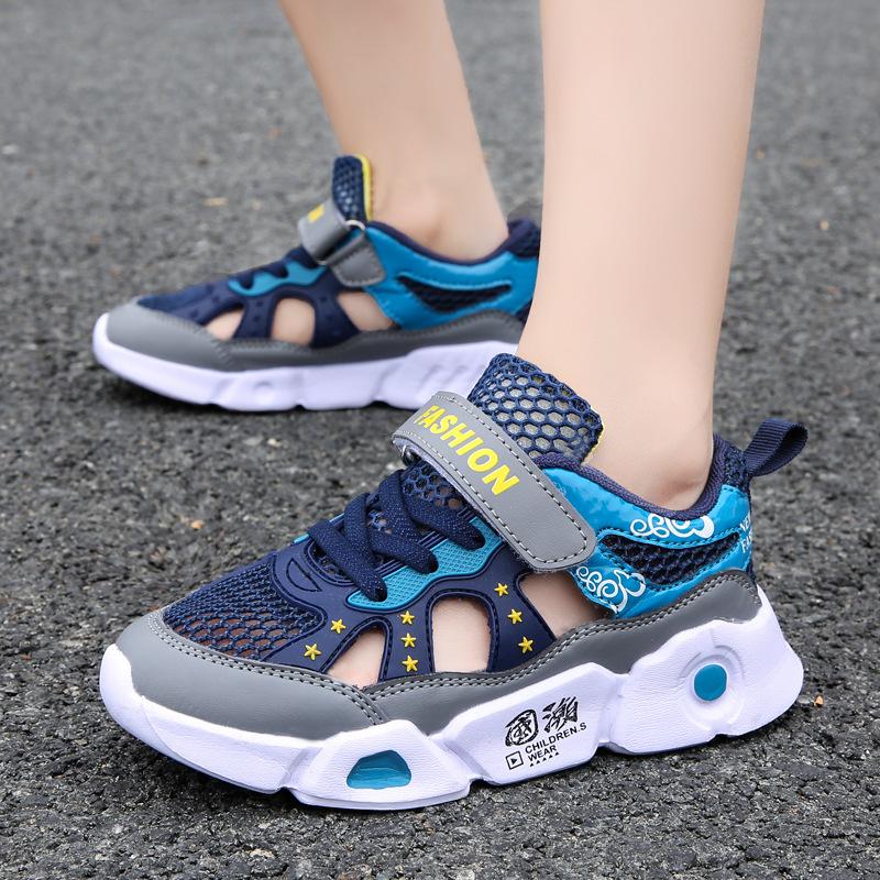 Classmate 2025 summer mesh rotating buckle bag head sandals boys hollow creek shoes girls sports beach shoes