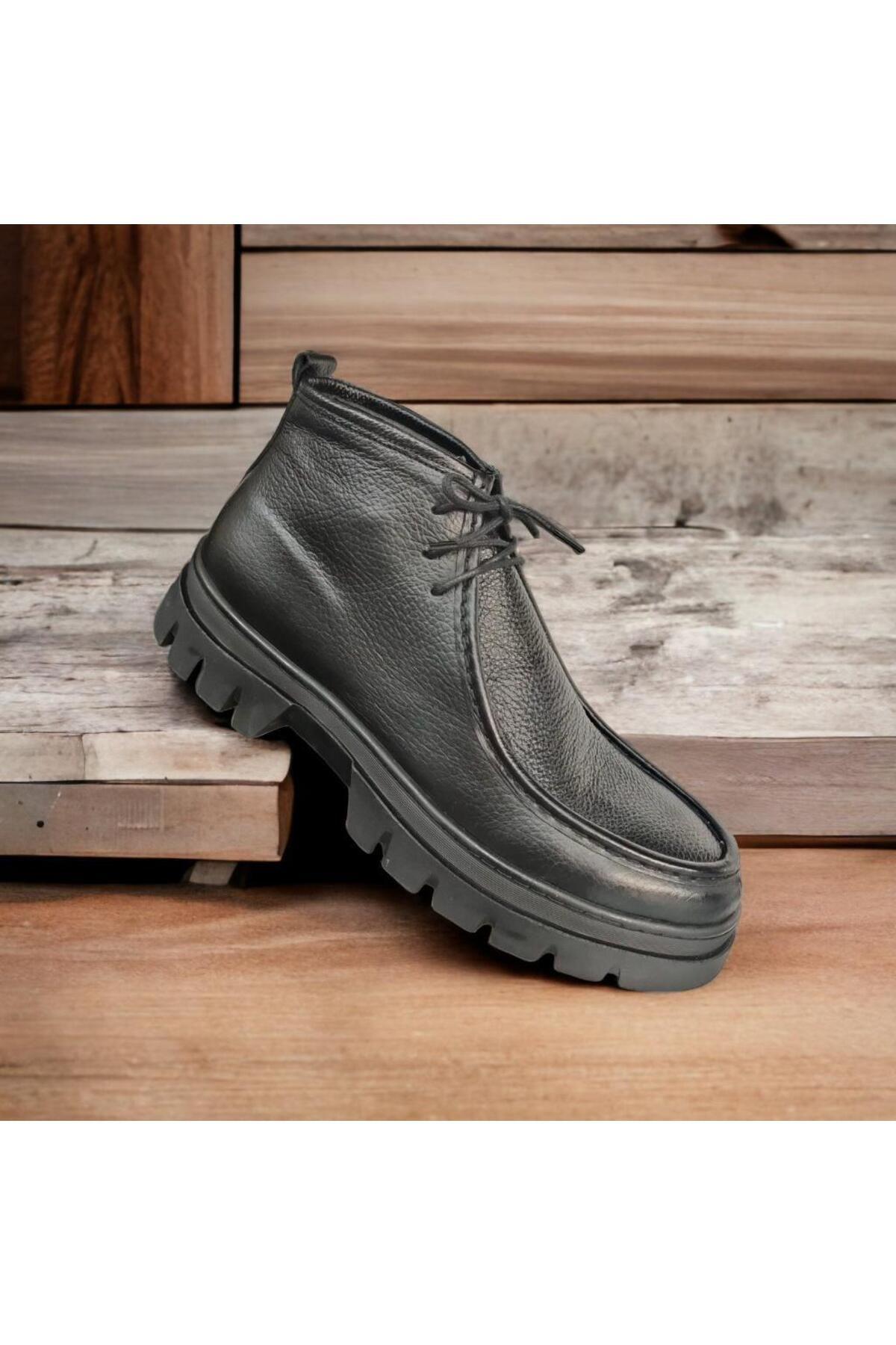 

Мужские модные ботинки Bootie из натуральной кожи, черная зимняя обувь 39