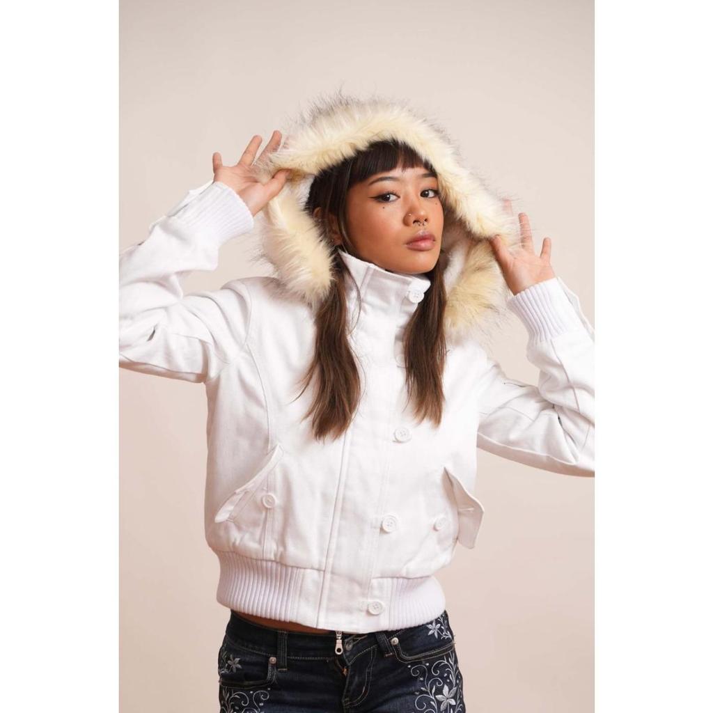 Autumn Winter Vintage Brown Short Hooded Jacket Women's Full Sleeve Slim Detachable Fur Collar Warm Female Y2k Outwears