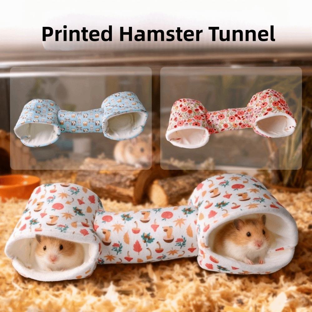 New Warm Cotton Fleece Hamster Tunnel House Chew Proof Soft Hanging Hut Multi-Entry Small Animal Cage Bed Rodents Use