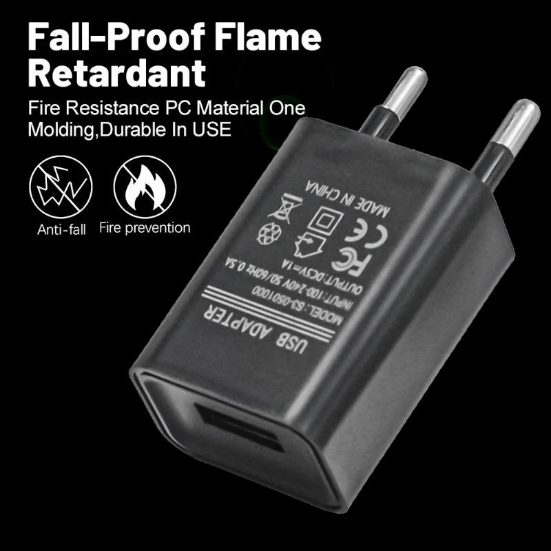 EU Plug 5V 1A Universal USB Wall CellPhone Charger Portable Charging Block Travel Power Adapters For IPhone IPad Samsung Xiaomi