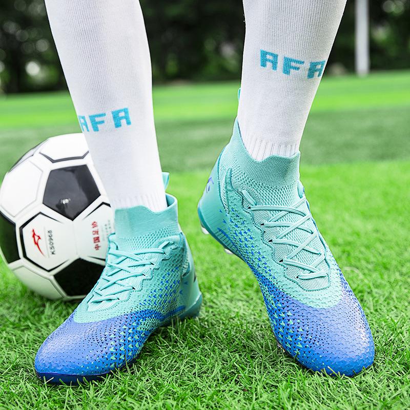 Paar lange Nägel abgebrochene Nägel Fußballschuhe Flyknit Socken Mund Fußballtrainingsschuhe High-Top Studenten Spiel tatsächliche Sneaker