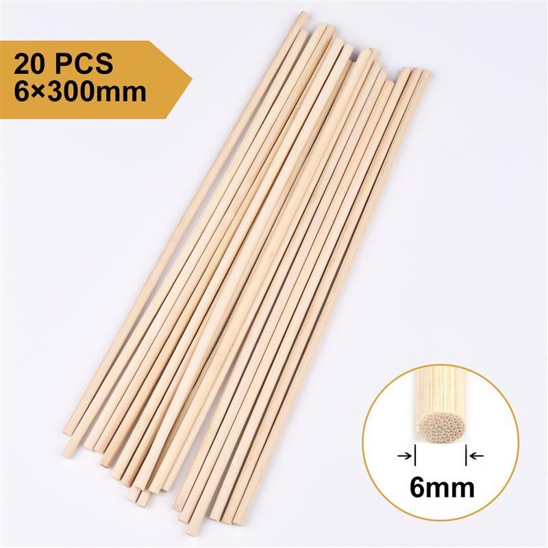 Bamboo Craft Round Rod Model Toys Building Carving Handicraft Educational DIY Accessories Bamboo'S Stick Size 300*3/4/5/6/8/10mm