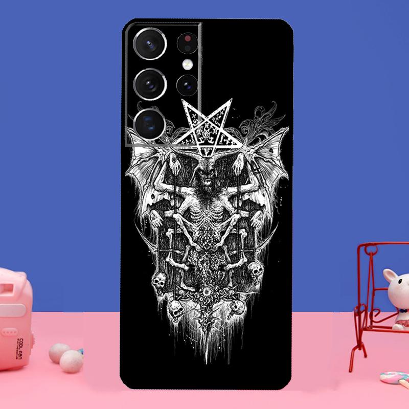 Satanistický Démon Kryt na Telefon Pro Samsung Galaxy S21 Ultra S20 FE S8 S9 S10 S22 Plus Note 20 Ultra Plné Krytí