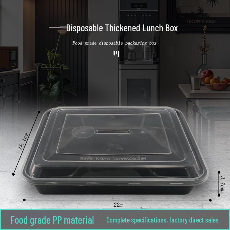 Disposable 4-Compartment Meal Box with High Lid