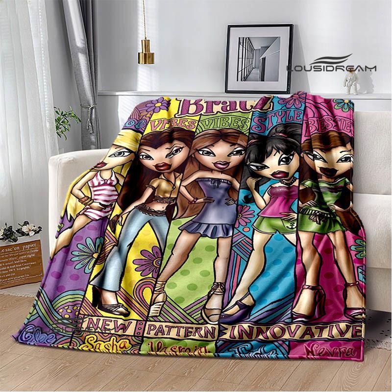 Bratz kawaii printed blanket Picnic blanket Warm blankets Outdoor Blanket Home bed linings blankets for beds Birthday Gift