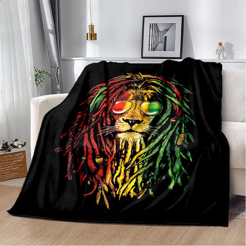 Bob Marley Music Throws Blanket for Kid Couch Sofa Travel Home Hiking Picnic Bed Beding Super Soft Flannel Blanket Birthday Gift