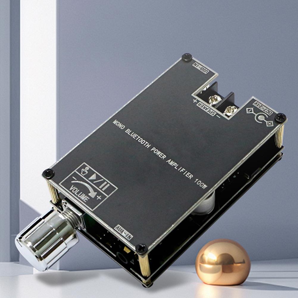 ZK-1001B Mono 100W Audio Power Amplifier Module Bluetooth-Compatible 5.1 AUX TPA3116D2 BT Audio Power Amplifier Module DC7V-24V