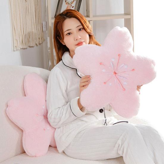 Plush Toy Cherry Blossom Shape Comfortable Touch Full Filling Smell-less Fine Workmanship Cushion No Kawaii Flower Plush Pillow Household