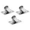 3 Pieces Stainless Steel Boat Deck Handrail Rectangle Base 60 Degree 22mm