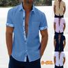 Camisa de manga corta holgada con botones en la parte delantera para hombre, camisa informal de verano con botones para la playa