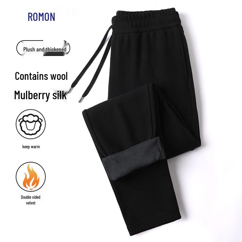 

Romon Men s Winter Fleece-Lined Wool Blend Casual Pants XL