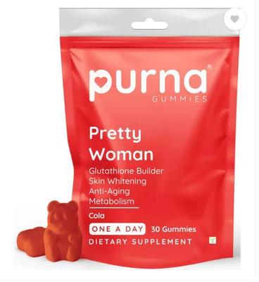 Purna Gummies Gummies cu aromă de Glutation Cola pentru albirea pielii și stimularea imunității  (30 de gume)